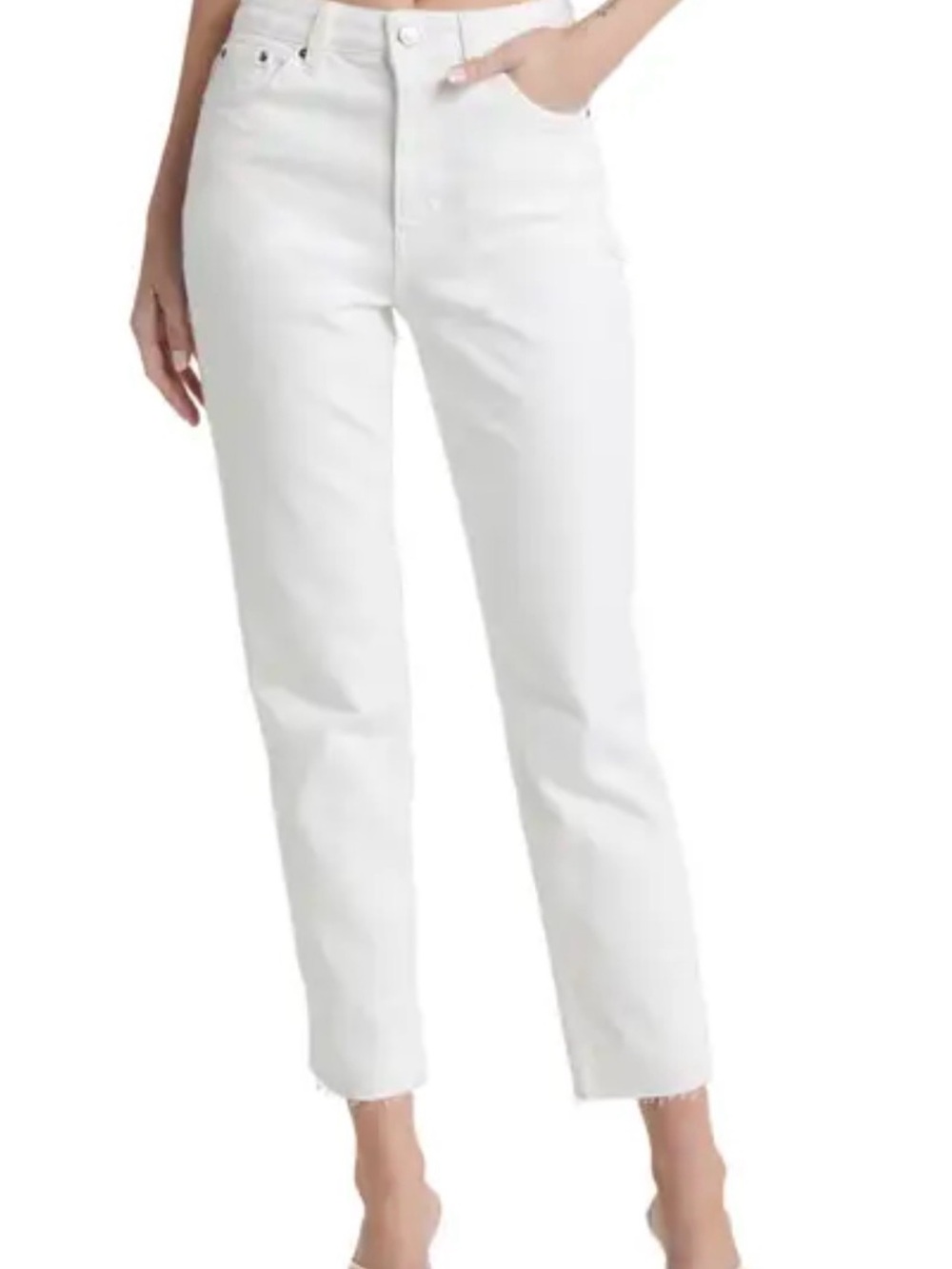 Topshop White Straight Leg Women's Jeans